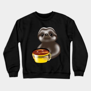 Cute sloth  drinking coffee urgently Crewneck Sweatshirt